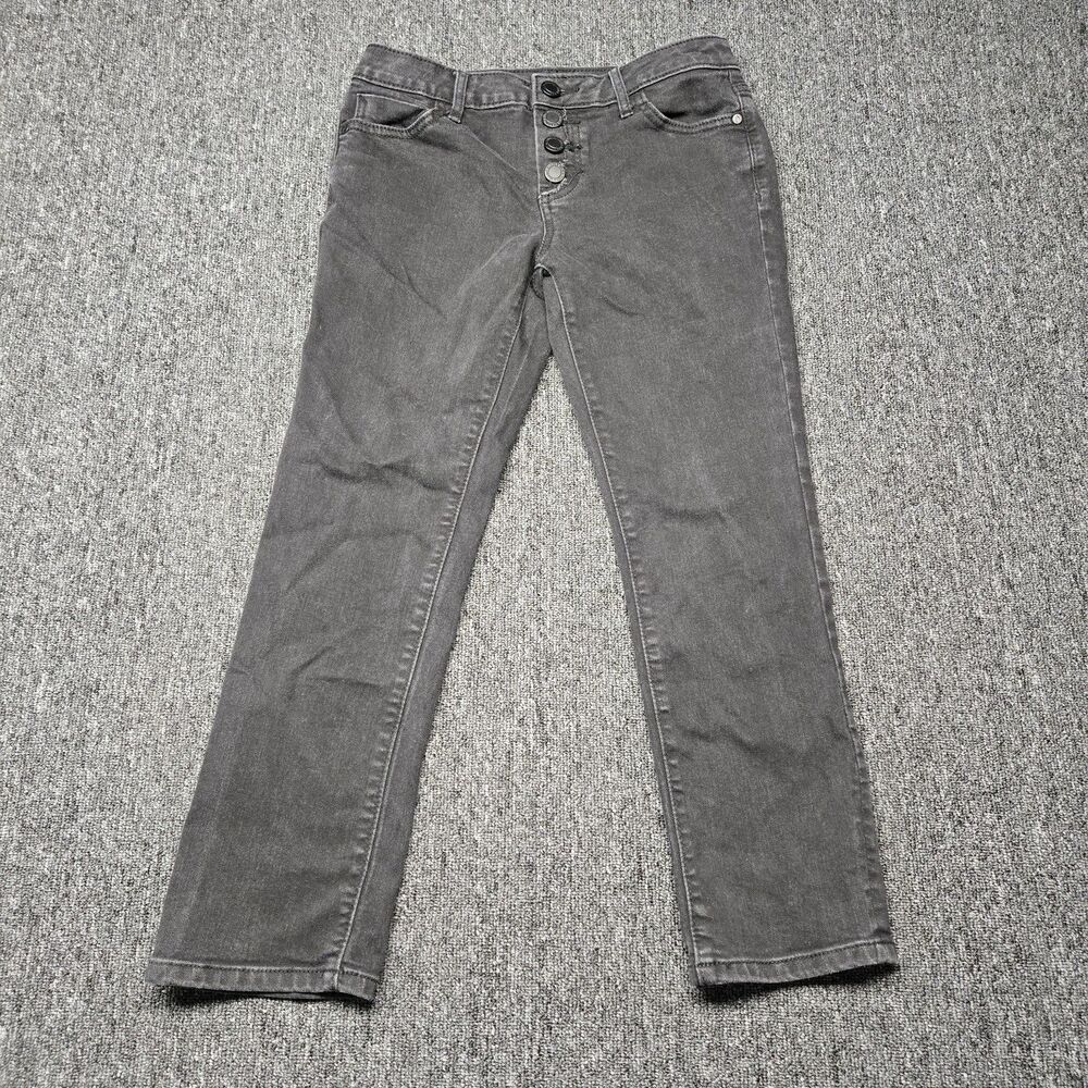 Simply Vera Wang Womens 4P Black Capri Jeans Mid Rise Button Fly Cropped Denim